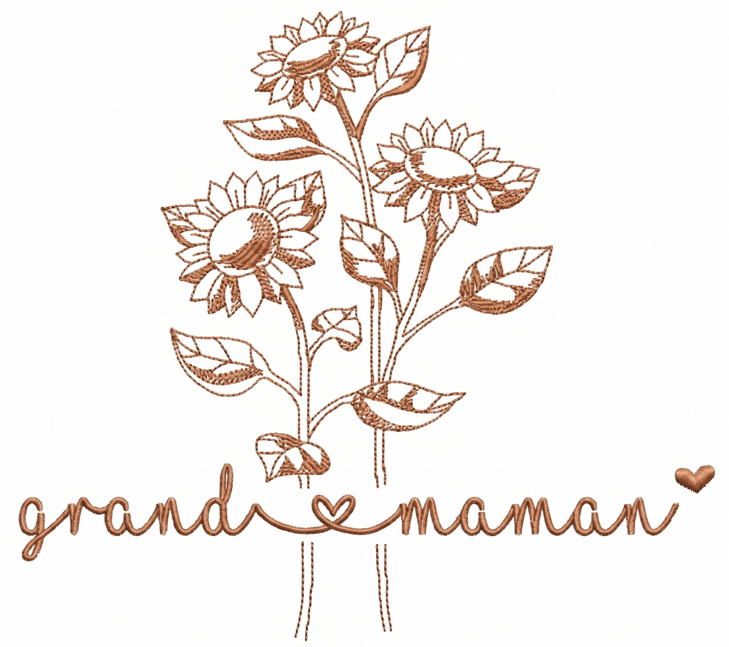 grand-maman broderie tournesols